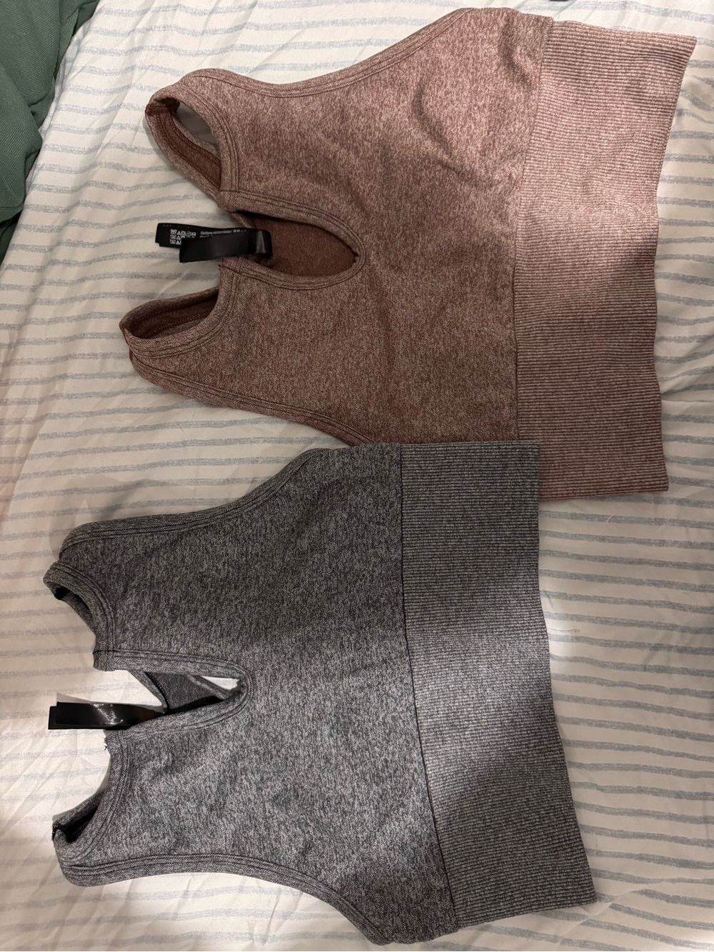 brown & Heather Gray Racerback Sports Bras (2-Pack)